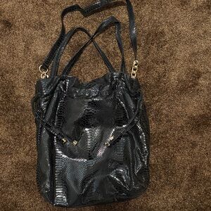 Michael Kors Black Faux Snake Skin Purse